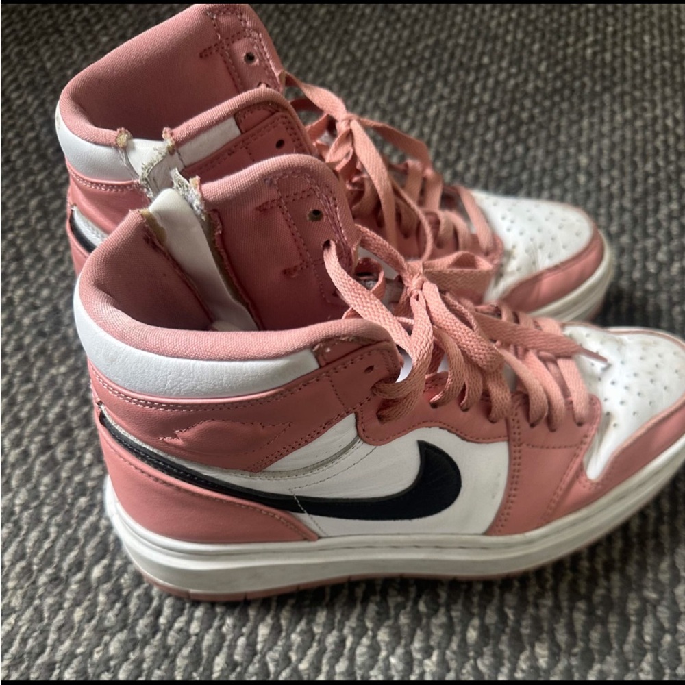 Jordan Women's Pink and White Sneakers